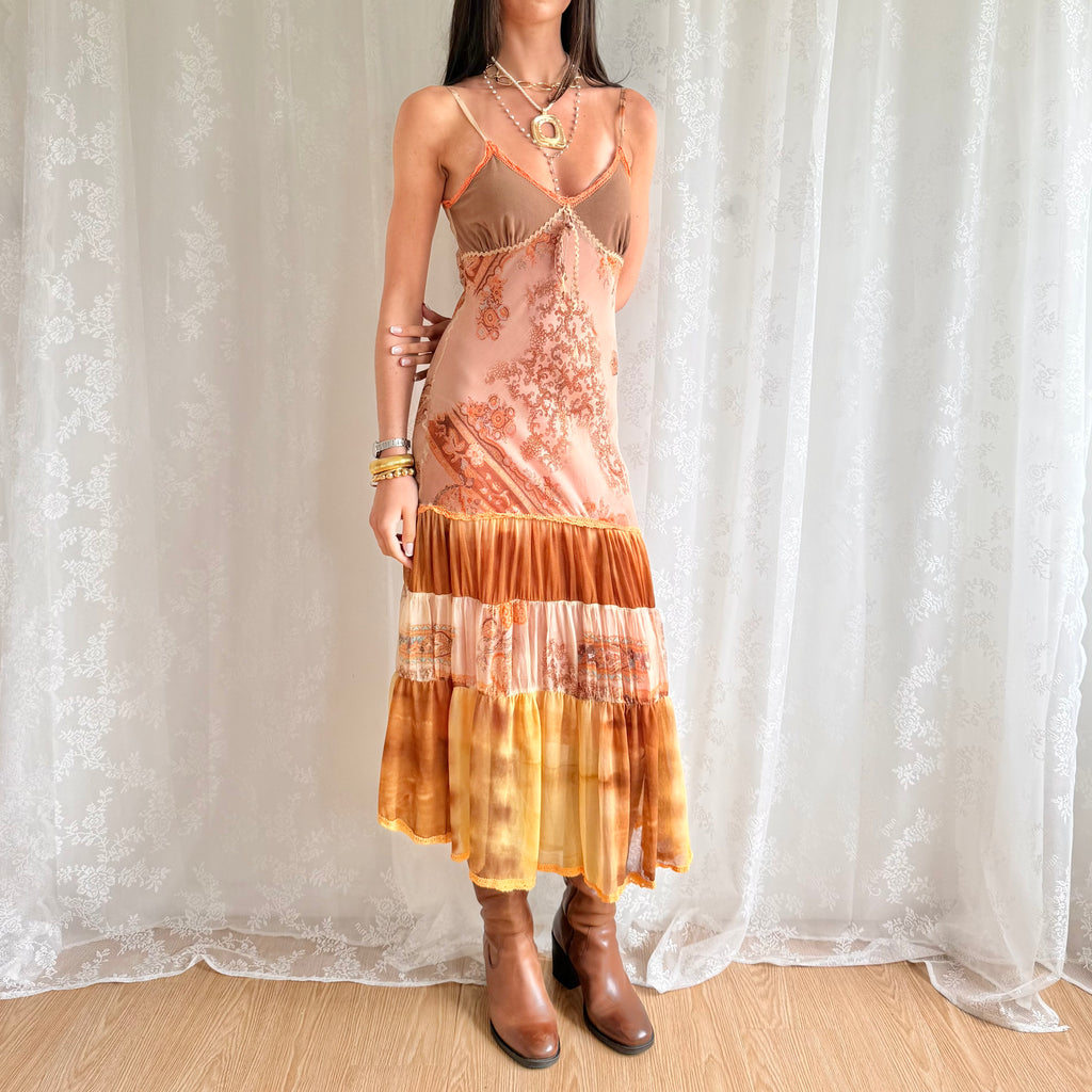 Patterned Midi Dress - Size M