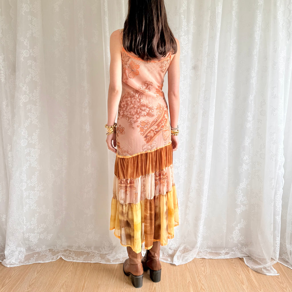 Patterned Midi Dress - Size M
