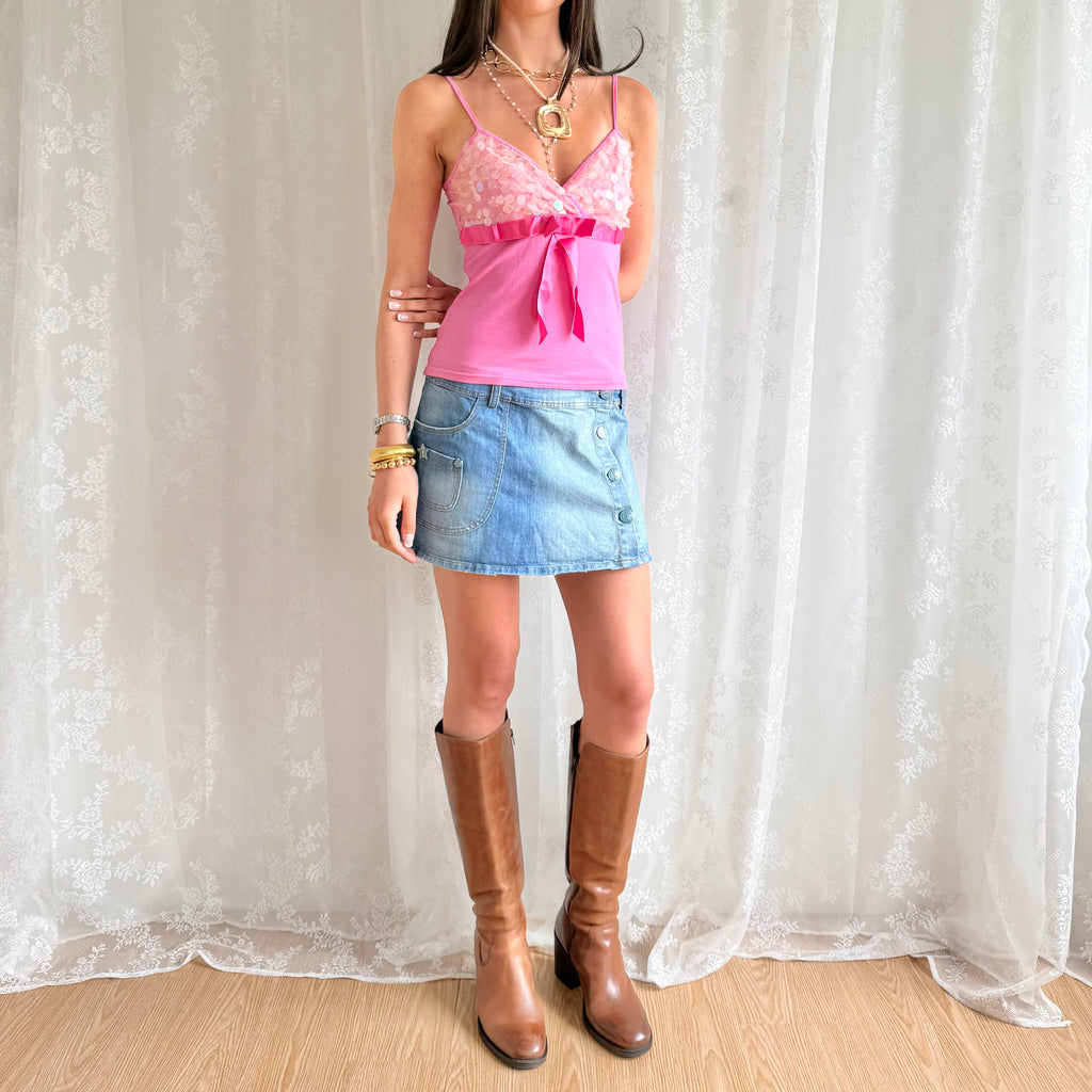 Denim Mini Skirt - Size M