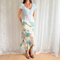 Floral Asymmetric Midi Skirt - Size M