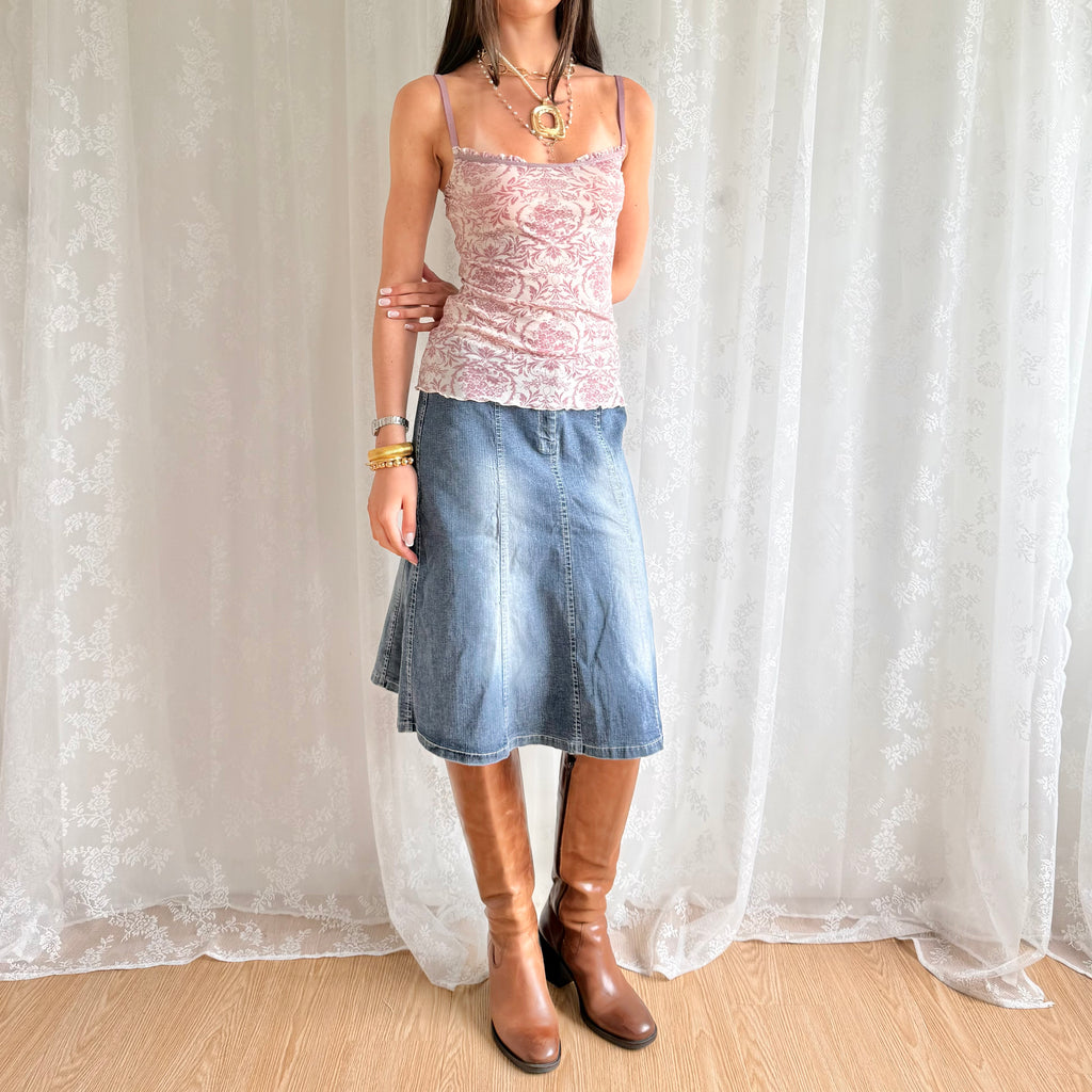Denim Midi Skirt - Size M