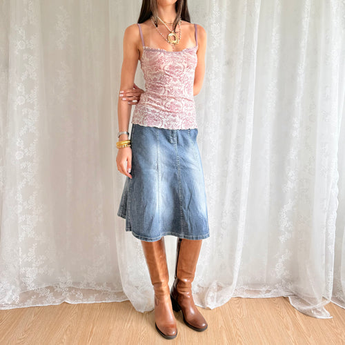 Denim Midi Skirt - Size M