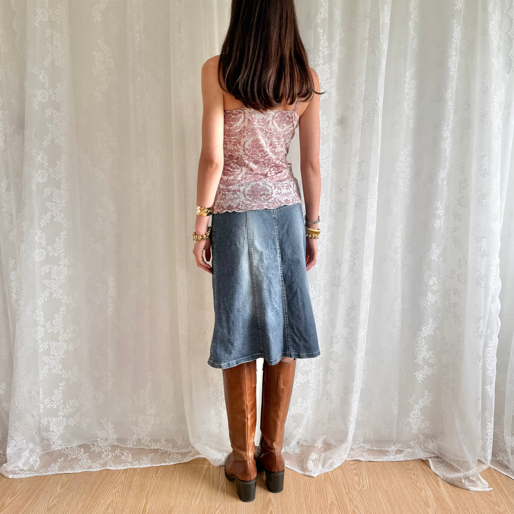 Denim Midi Skirt - Size M