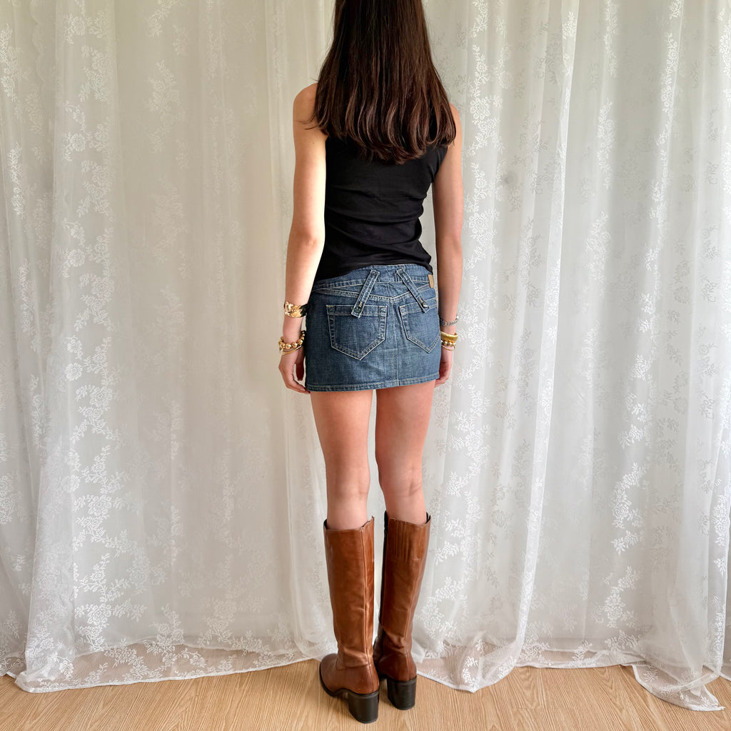 Denim Mini Skirt - Size S