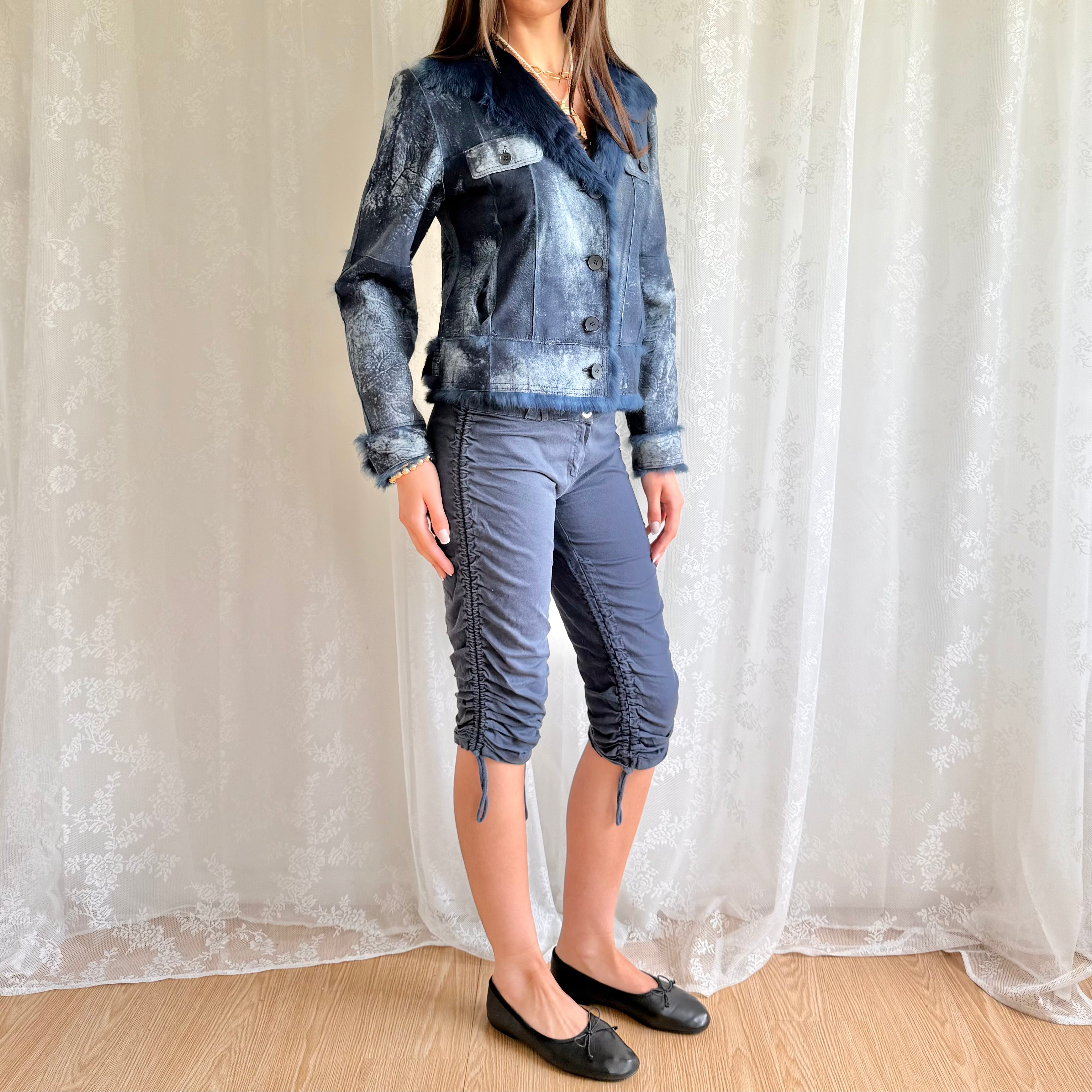 Ruched Capri Trousers - Size S