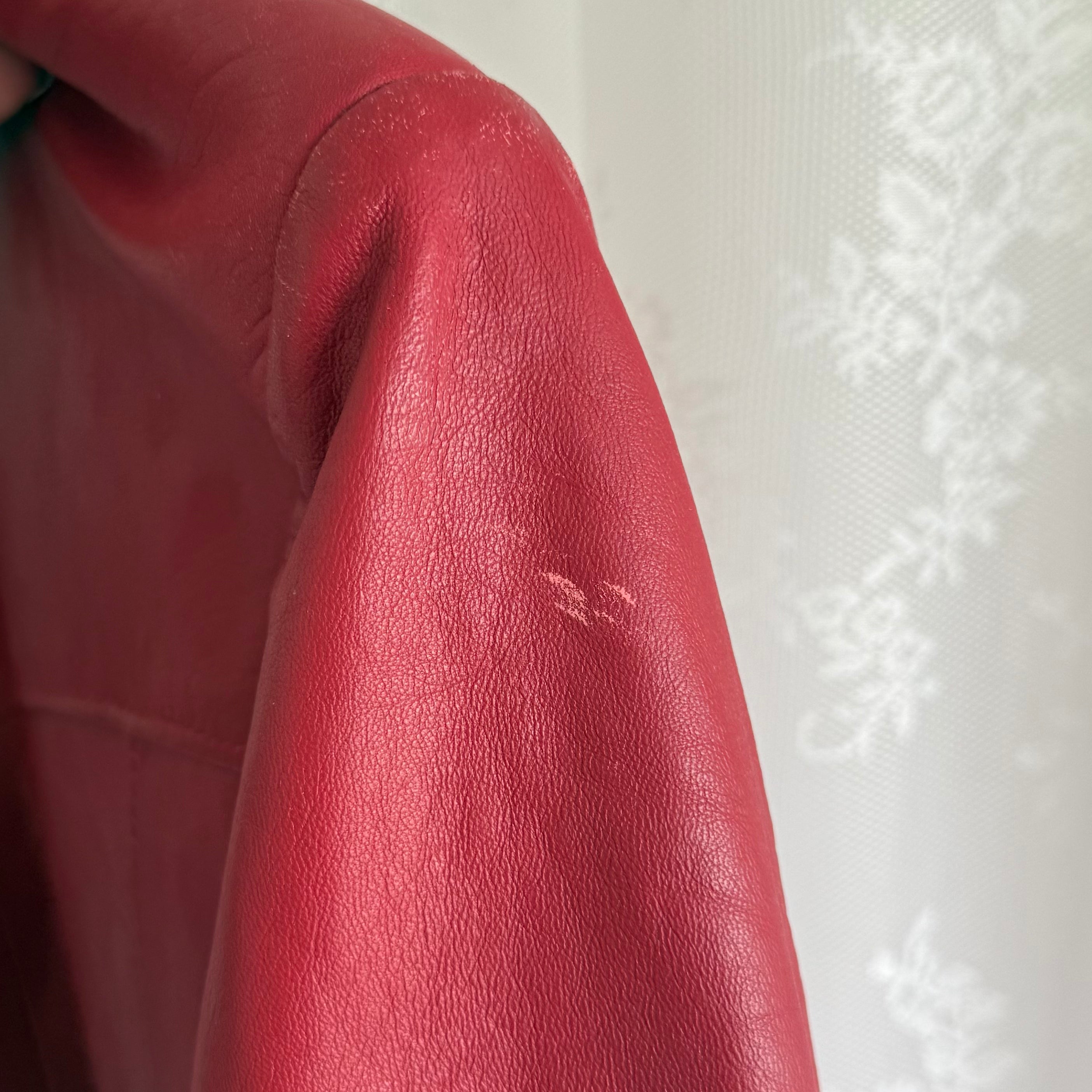 Genuine Leather Double Zip Jacket - Size L