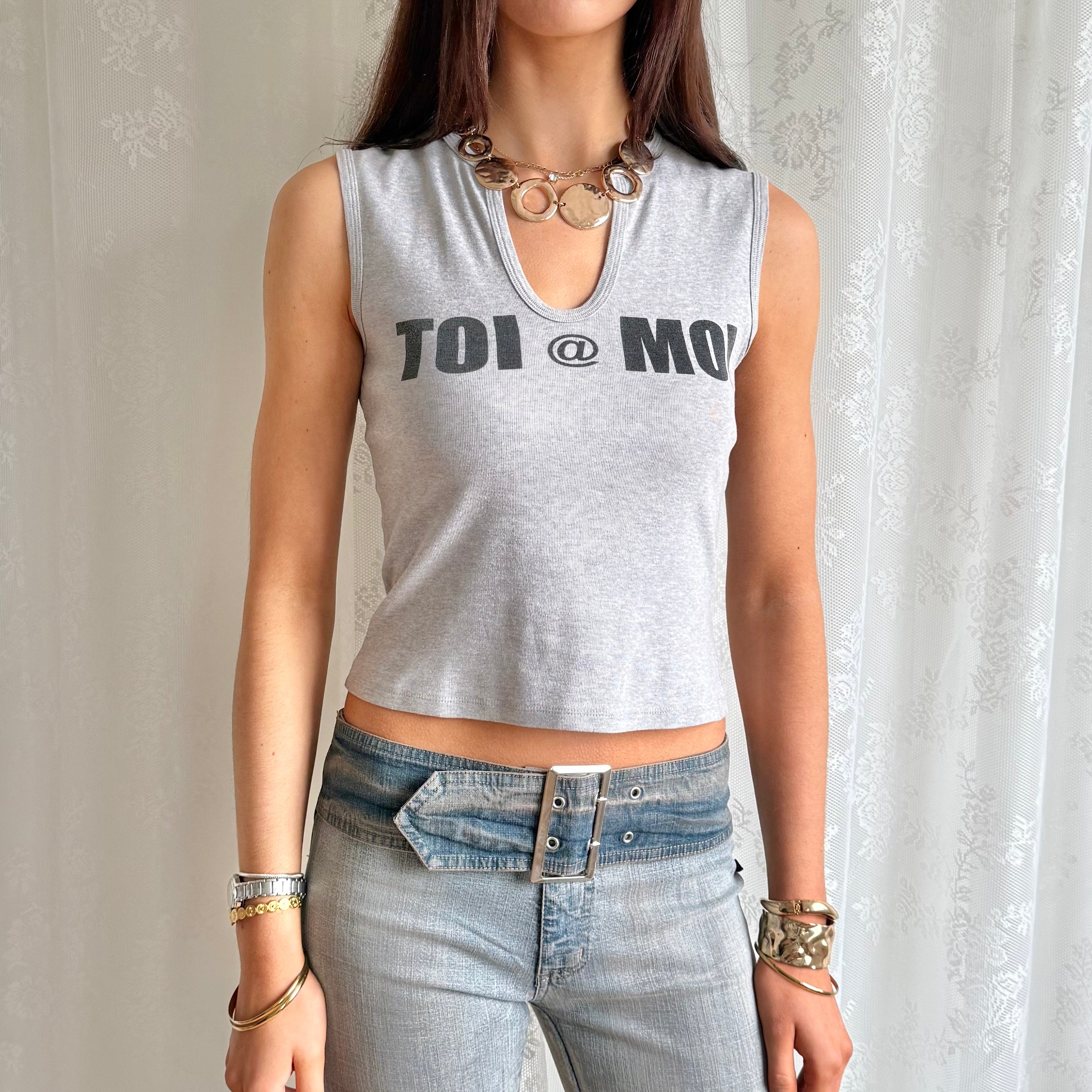 Slogan Crop Top - Size S