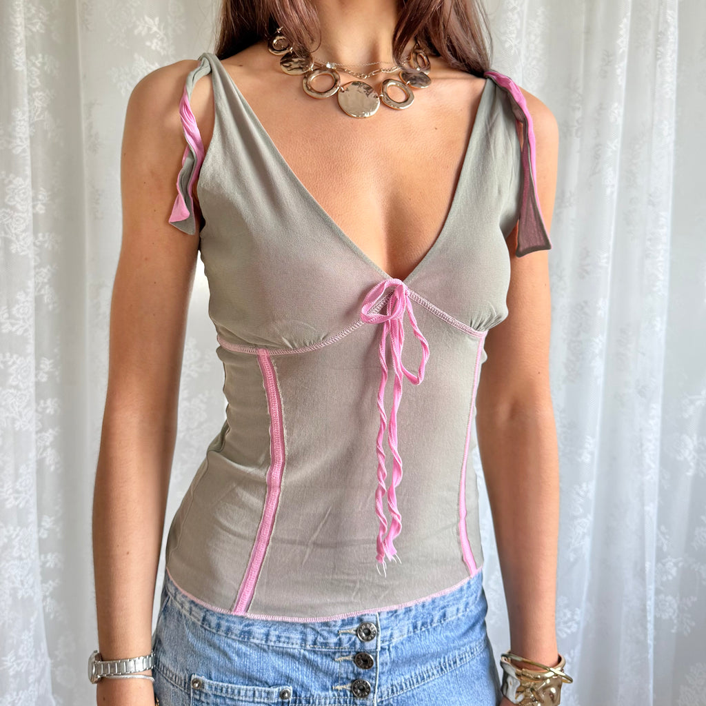 Mesh Tie Cami - Size M