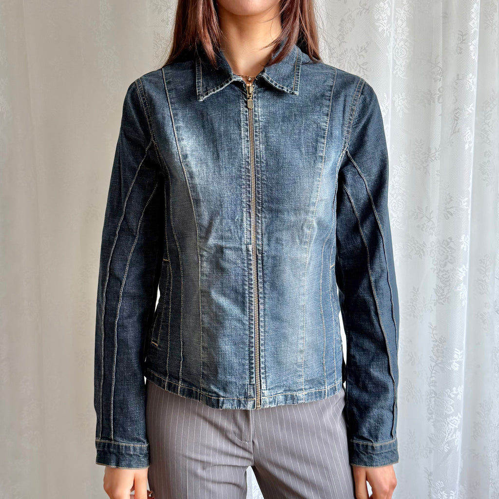 Denim Zip Jacket - Size M