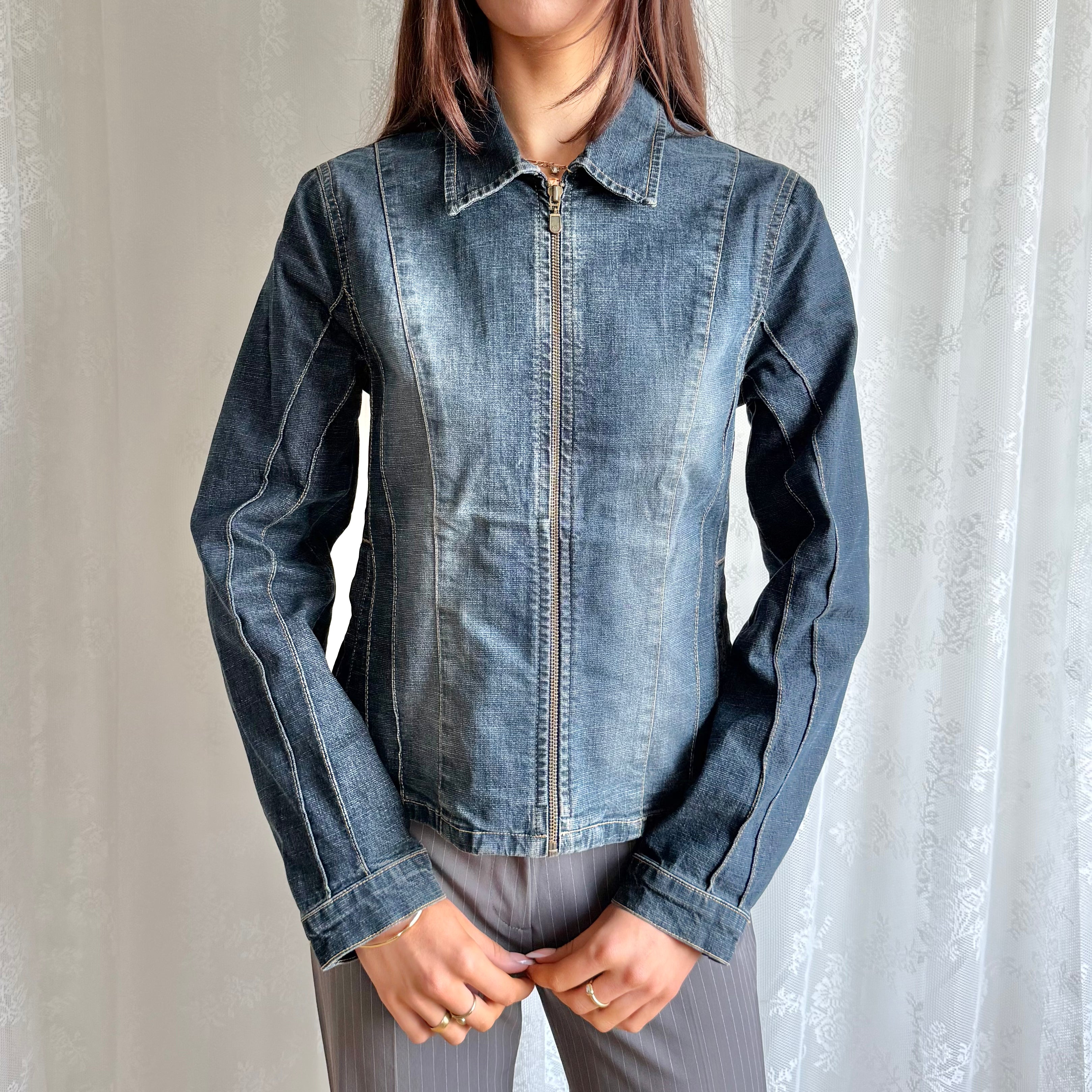 Denim Zip Jacket - Size M