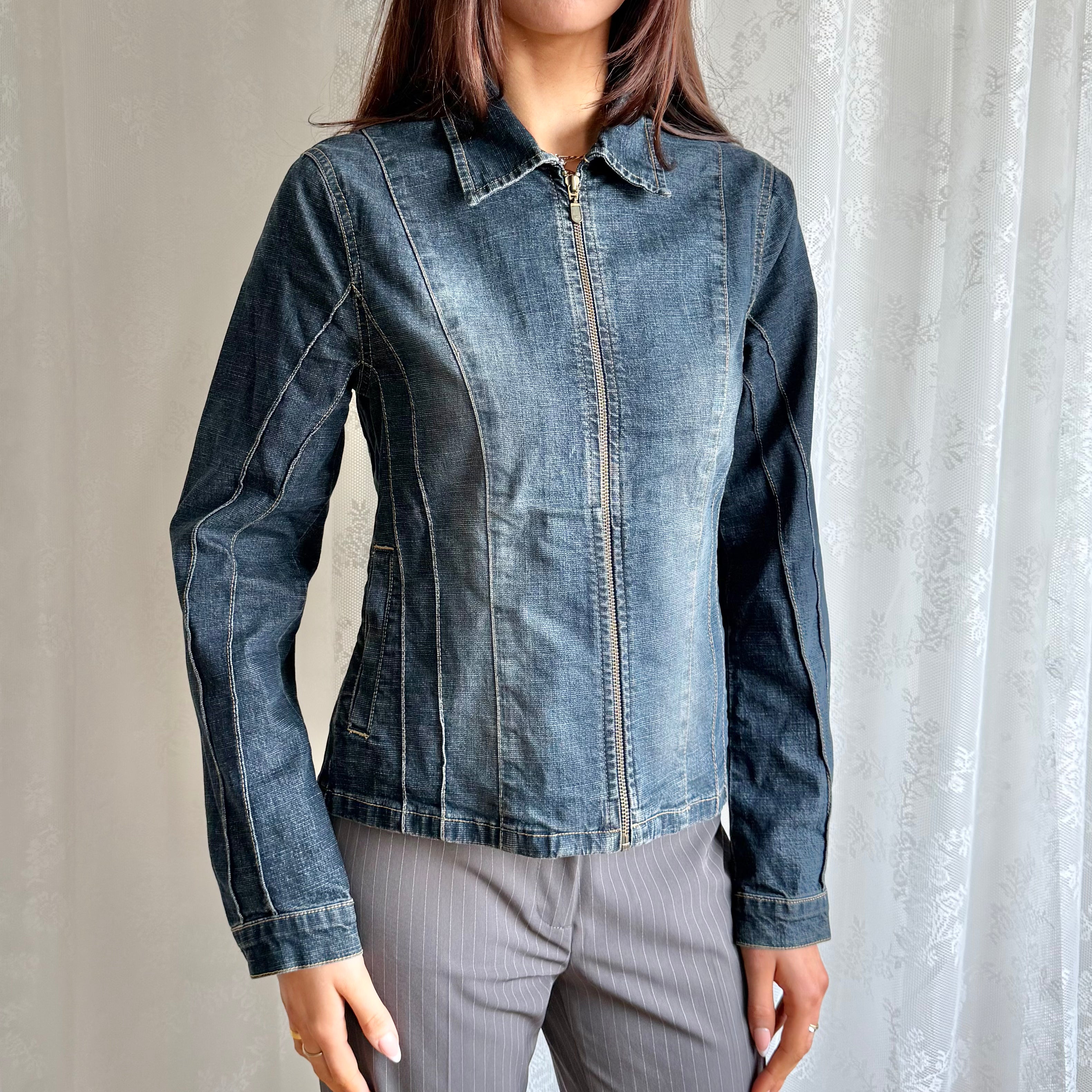 Denim Zip Jacket - Size M