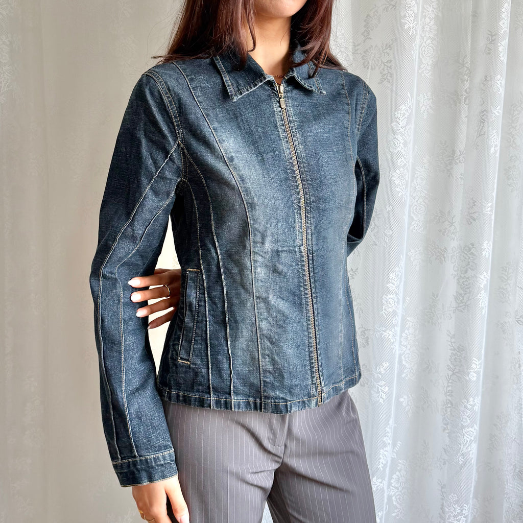 Denim Zip Jacket - Size M