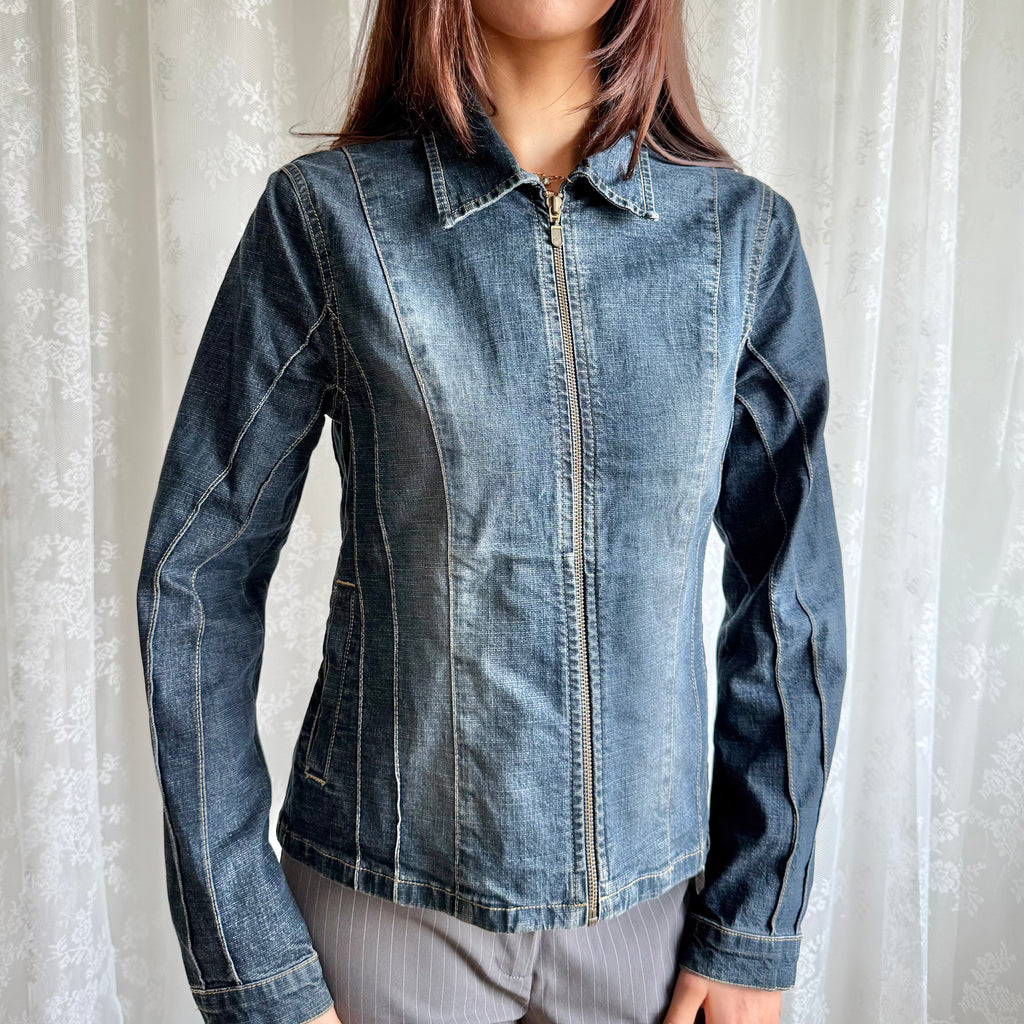 Denim Zip Jacket - Size M