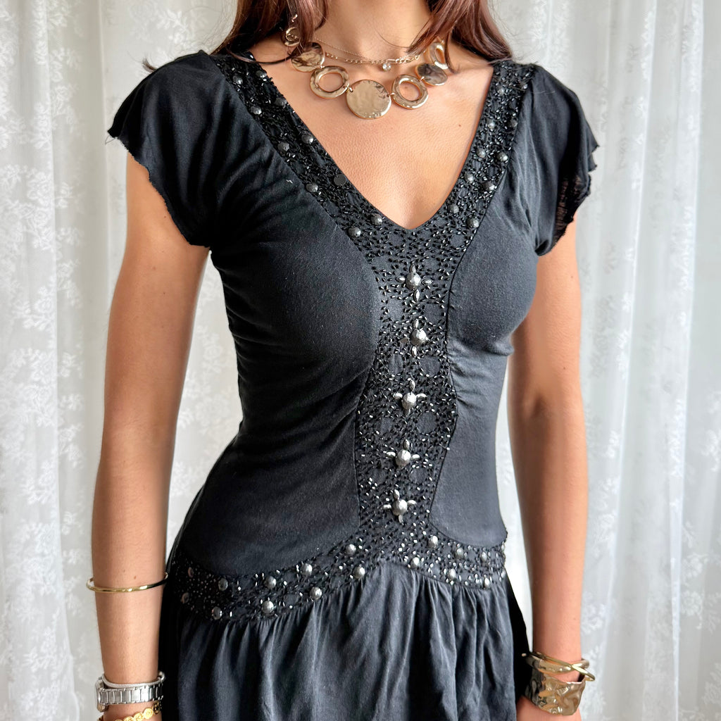 Asymmetric Beaded Top - Size M