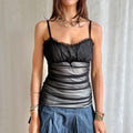 Ruched Mesh Cami - Size L