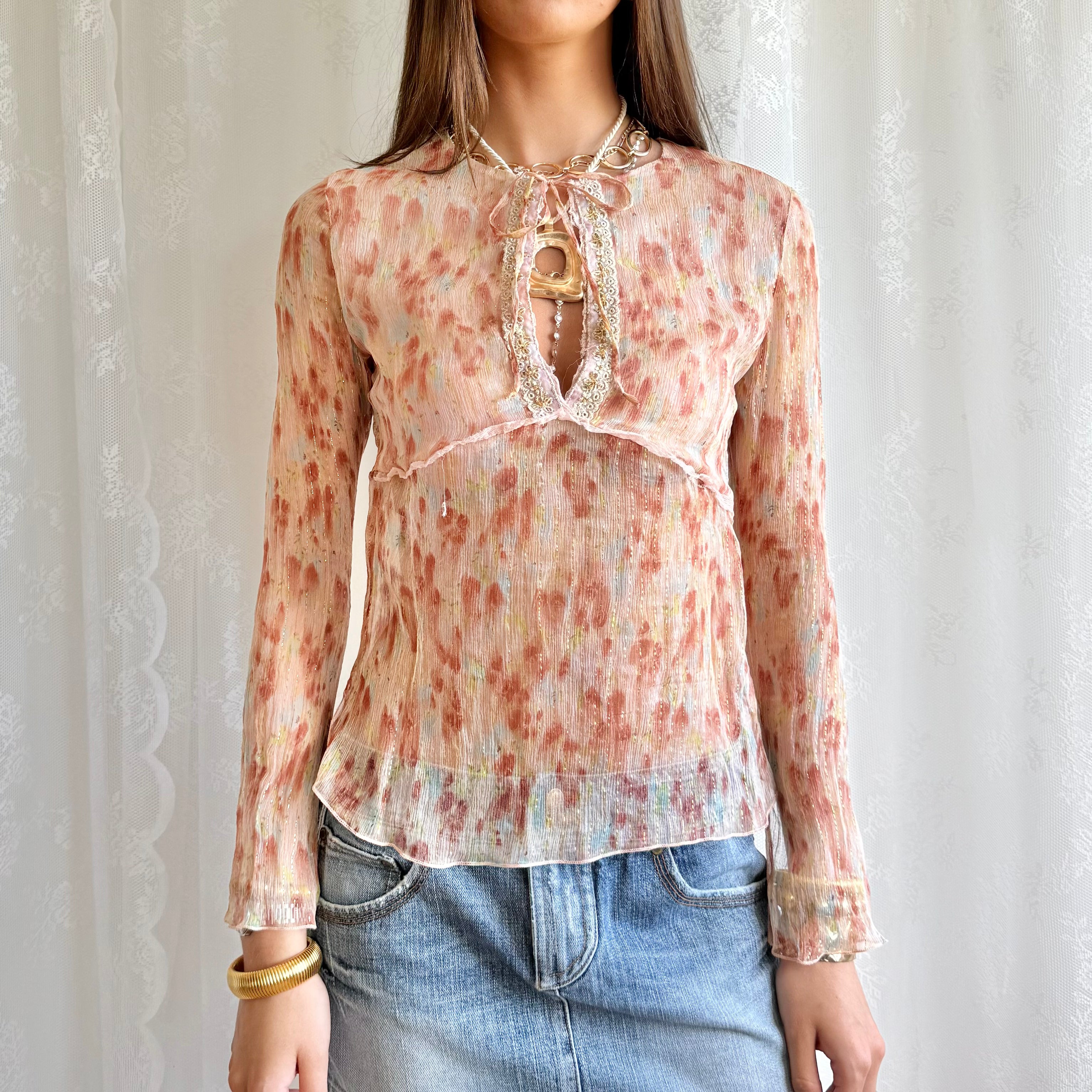 Sheer Silk Top - Size S