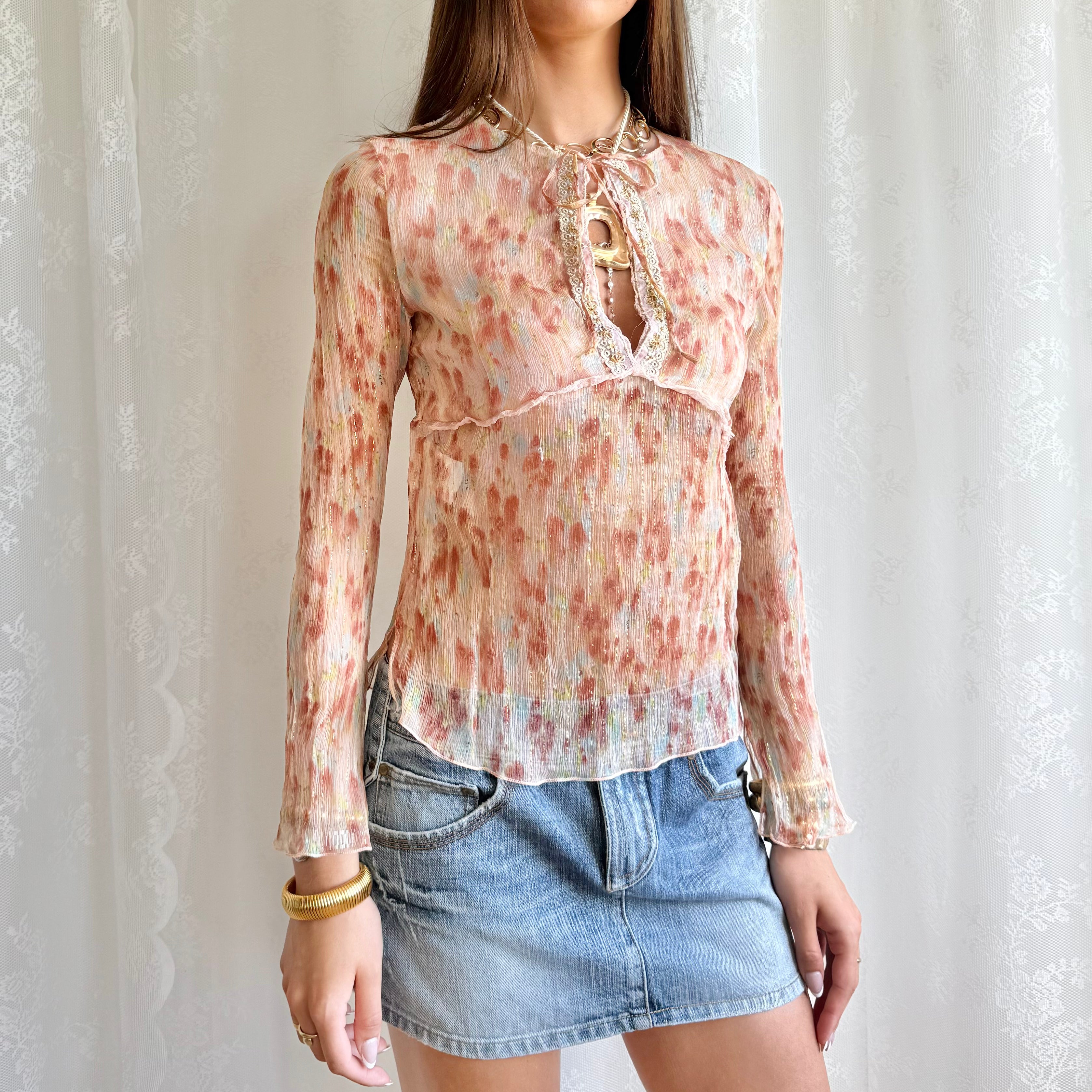 Sheer Silk Top - Size S
