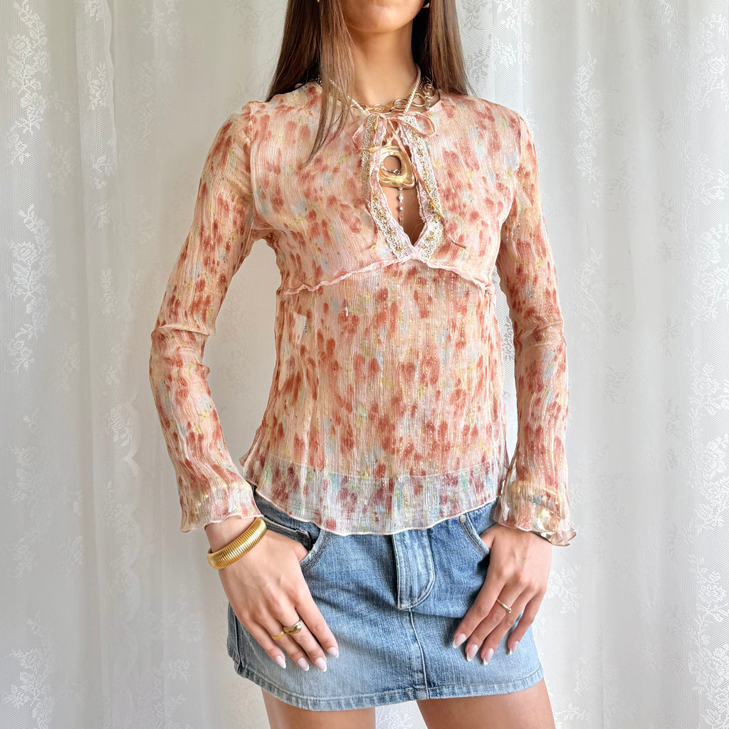 Sheer Silk Top - Size S
