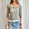 Graphic Long Sleeve Top - Size L