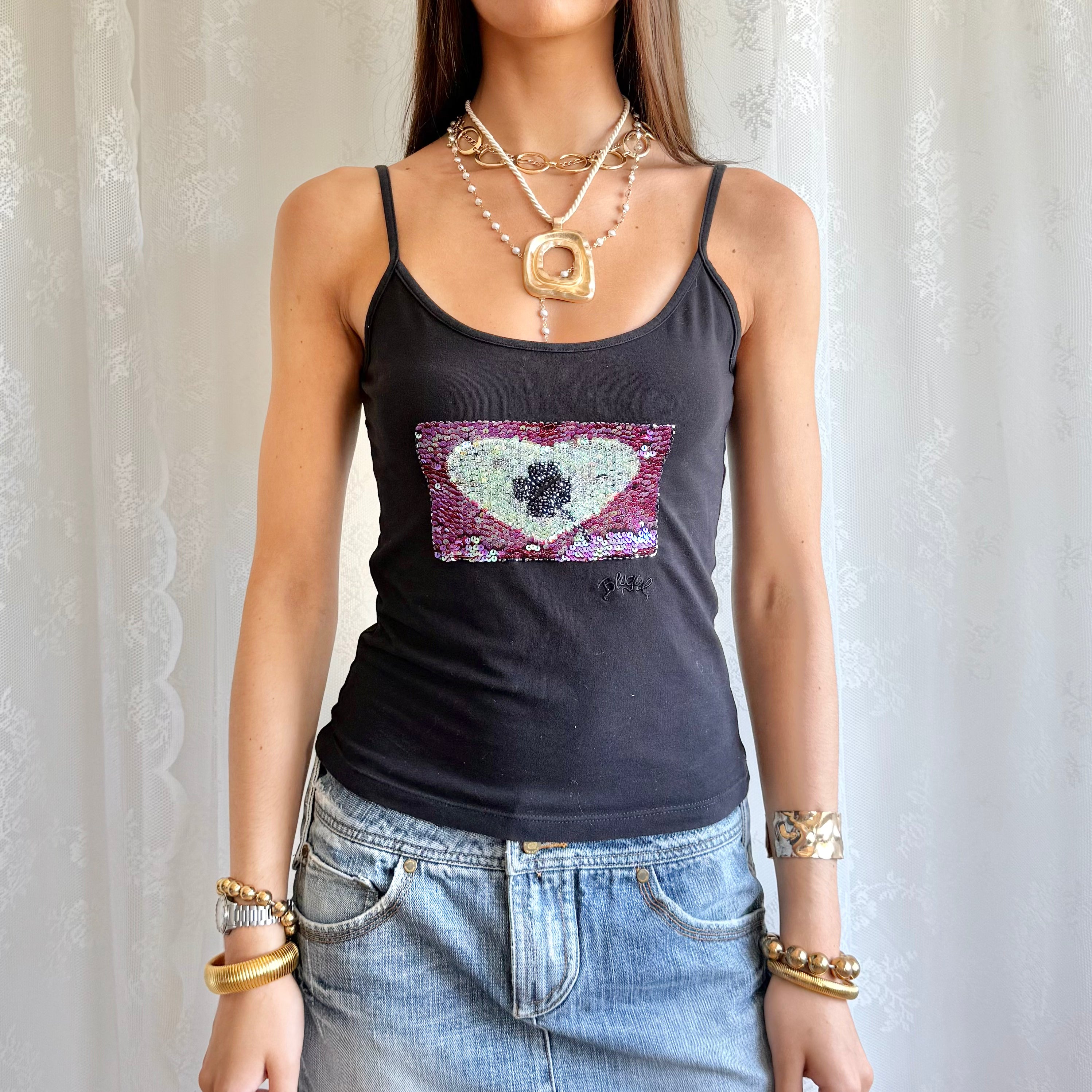Blumarine Sequin Cami - Size L