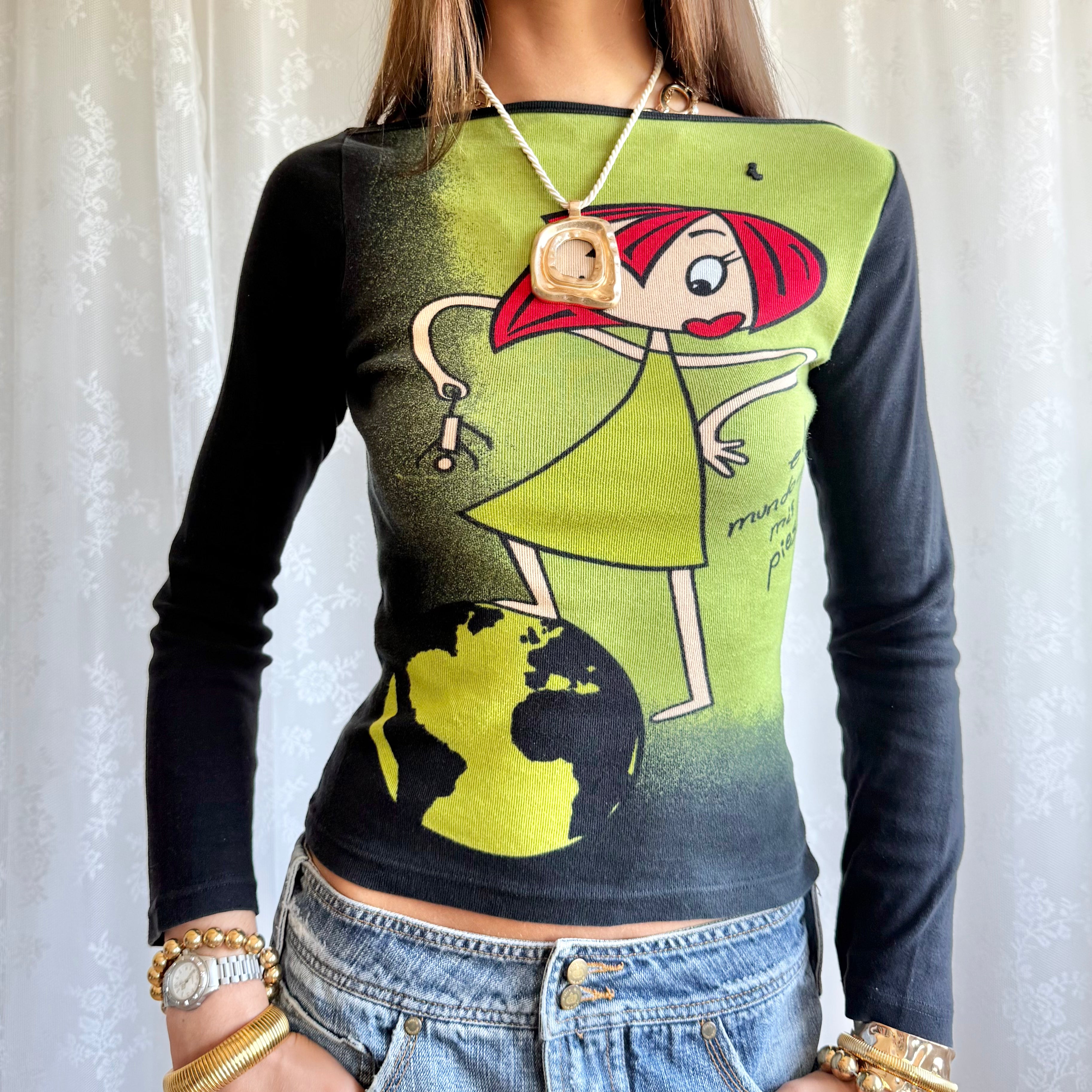 Graphic Long Sleeve Top - Size S