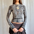 Blumarine Leopard Long Sleeve Crop Top - Size S