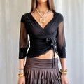 Mesh Tie Crop Top - Size S