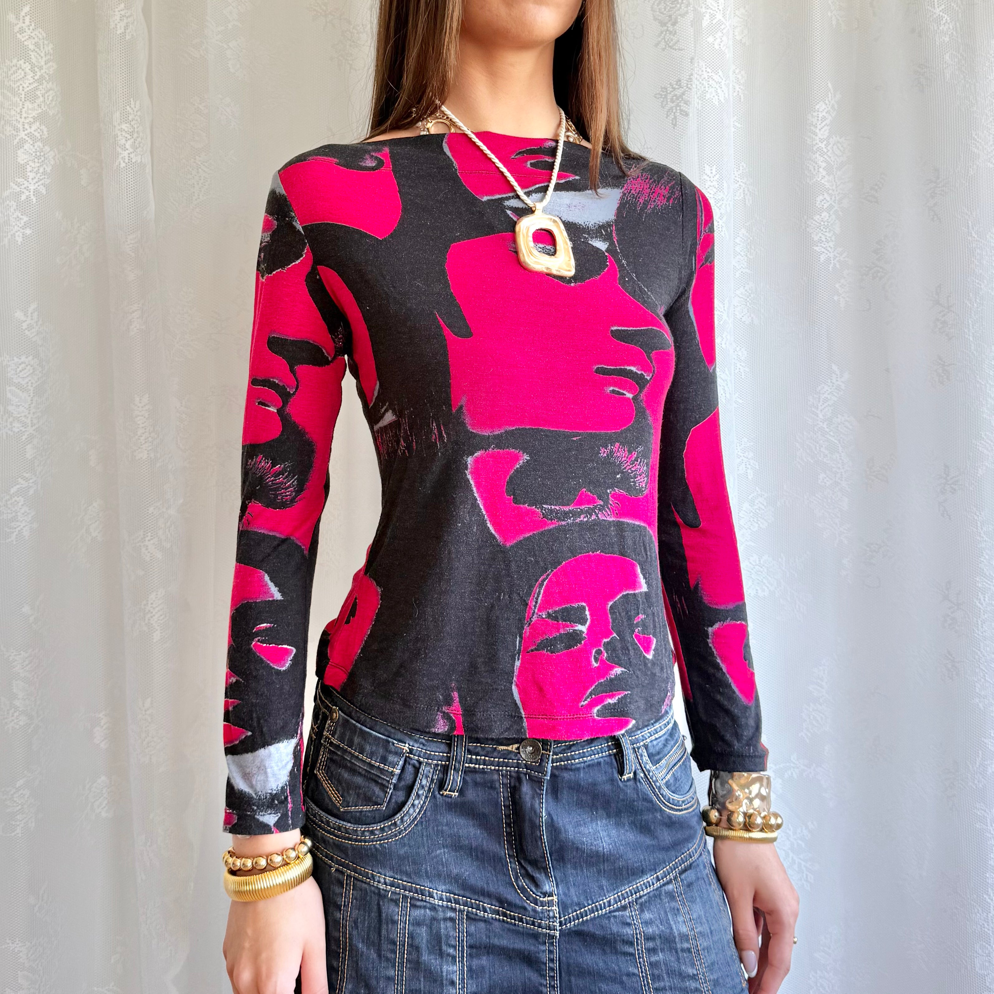 Graphic Long Sleeve Top - Size M
