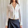 Mesh Hook & Eye Shirt - Size XS