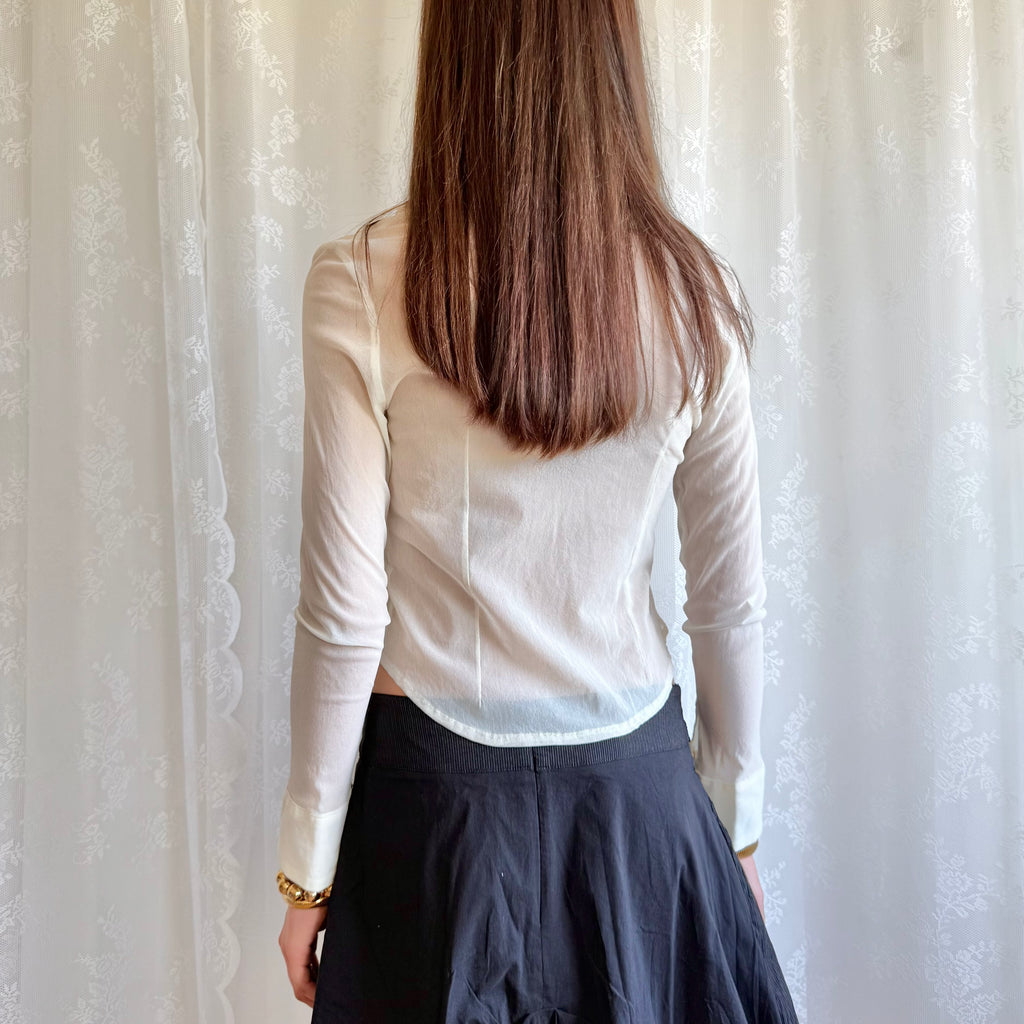 Mesh Hook & Eye Shirt - Size XS