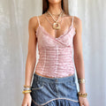 Lace Ruched Cami - Size M