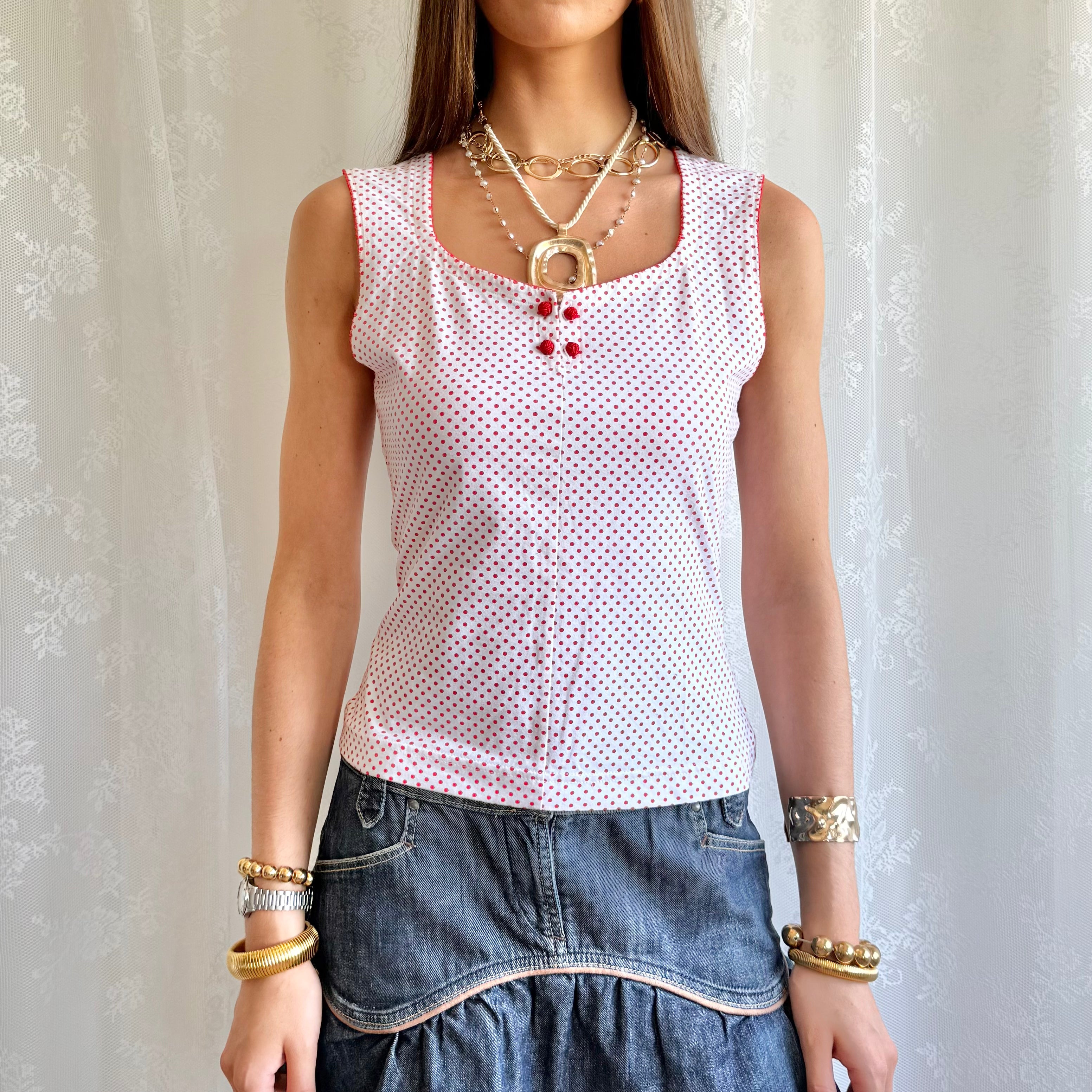 Polka Dot Crop Top - Size L