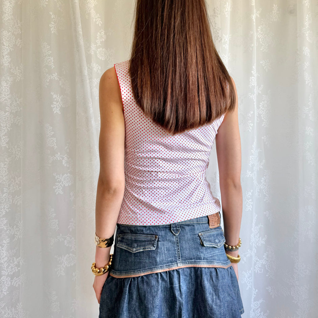 Polka Dot Crop Top - Size L