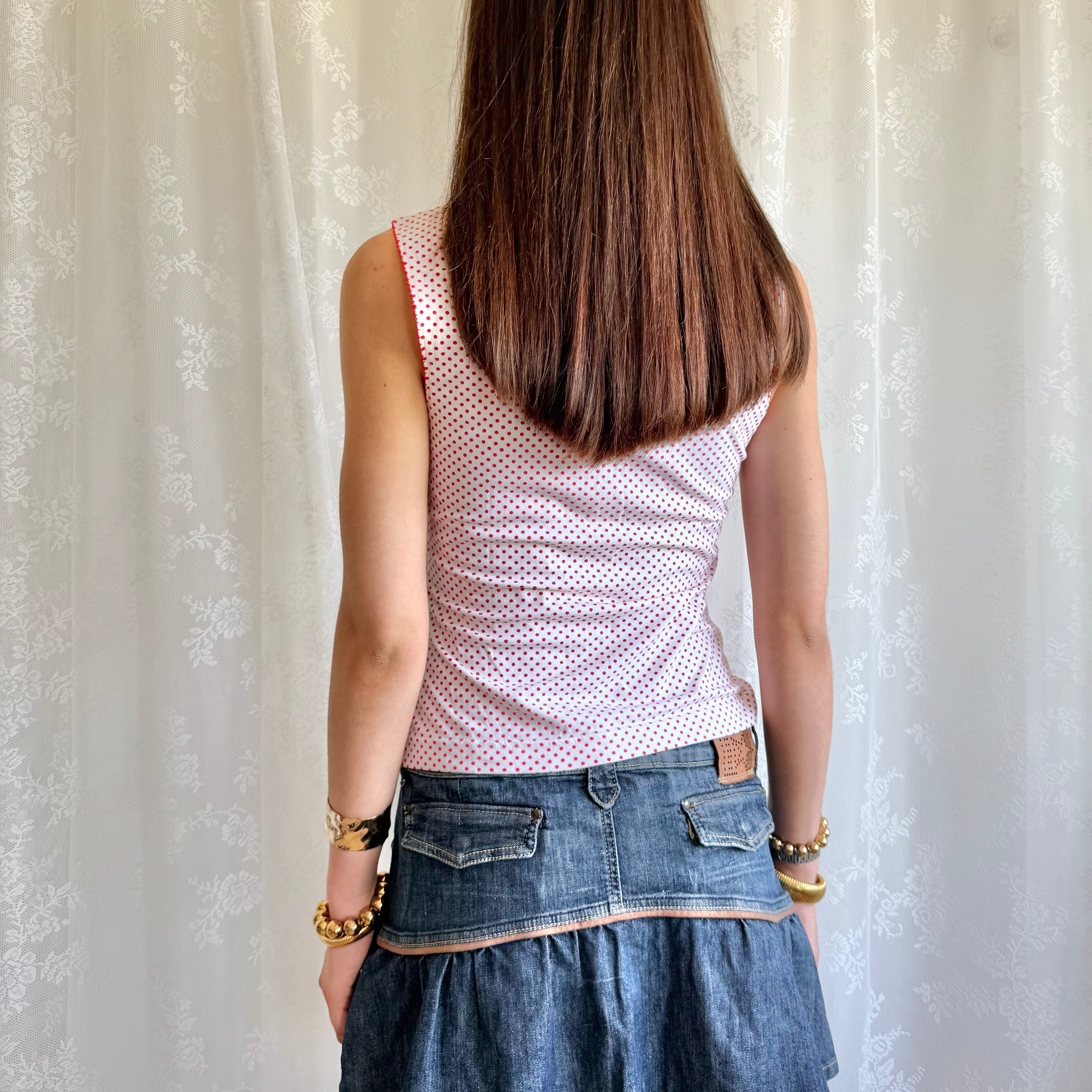 Polka Dot Crop Top - Size L