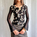 Mesh Long Sleeve Top - Size S