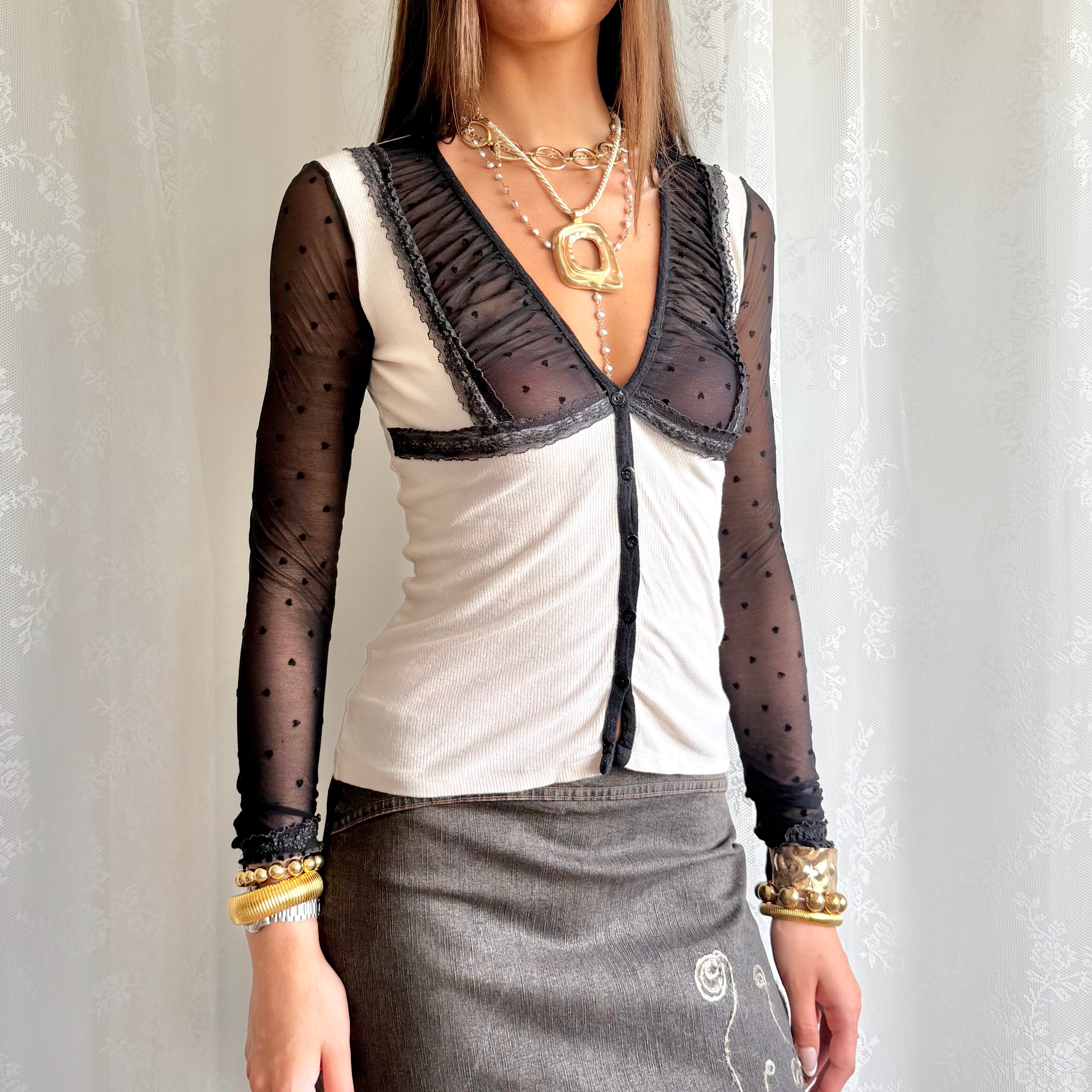 Intimissimi Mesh Long Sleeve Top - Size S
