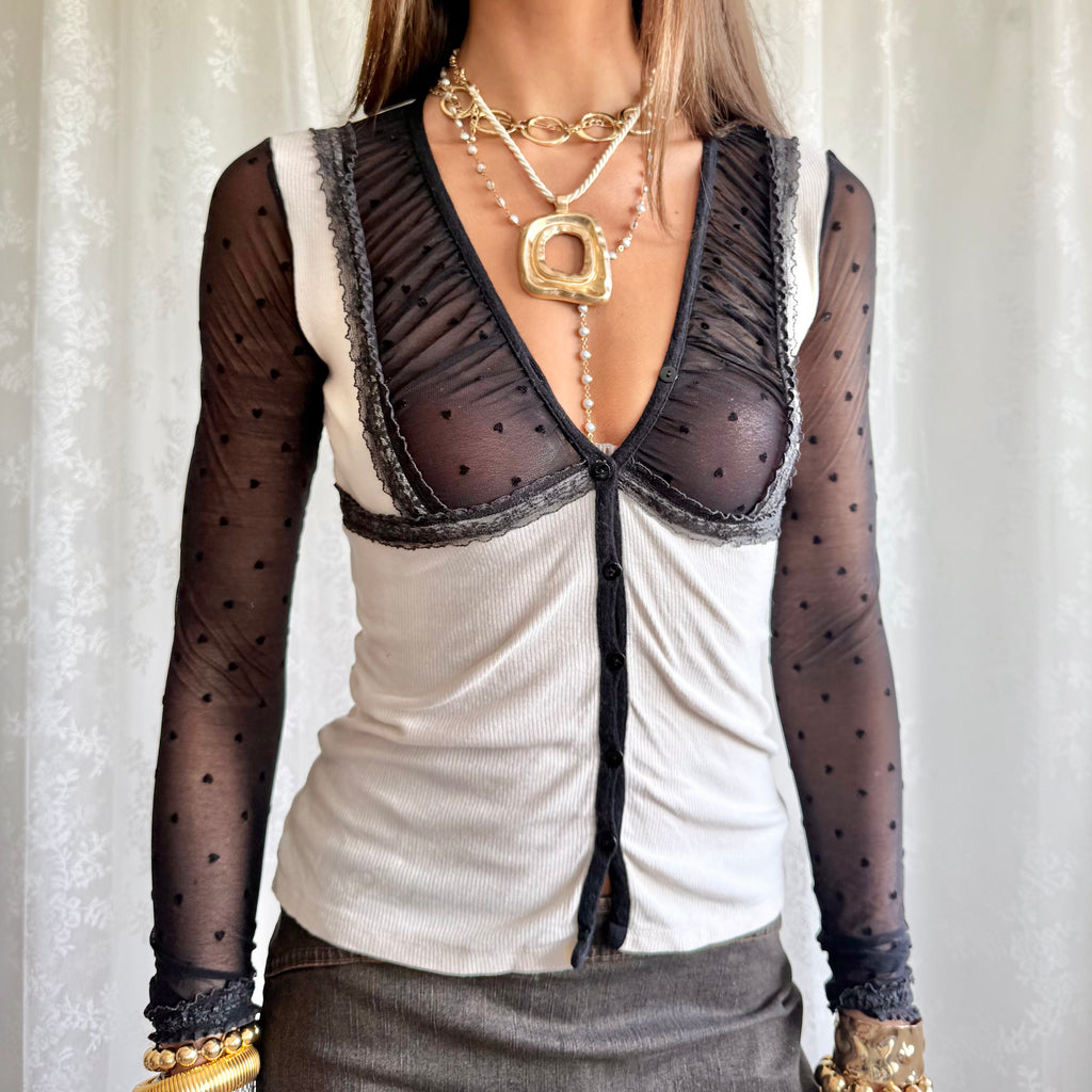 Intimissimi Mesh Long Sleeve Top - Size S