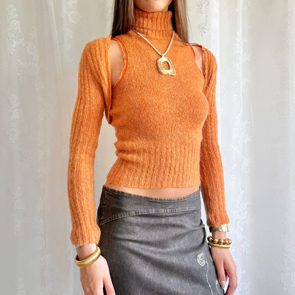 Mohair Knit Top & Cardigan - Size S