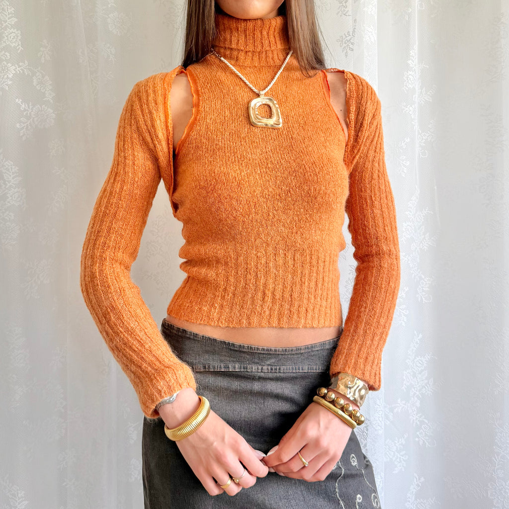 Mohair Knit Top & Cardigan - Size S