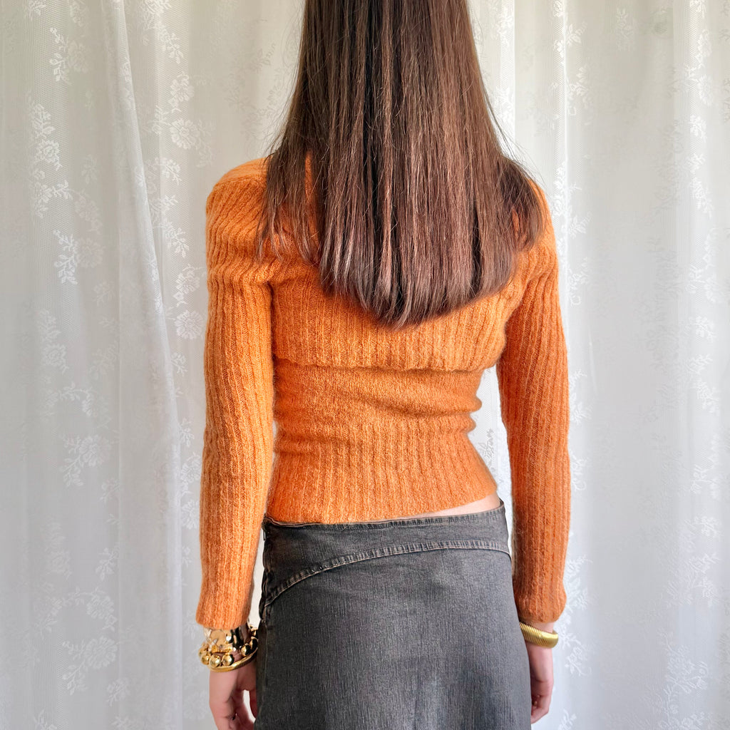 Mohair Knit Top & Cardigan - Size S