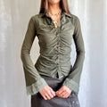 Mesh & Mohair Button Shirt - Size L