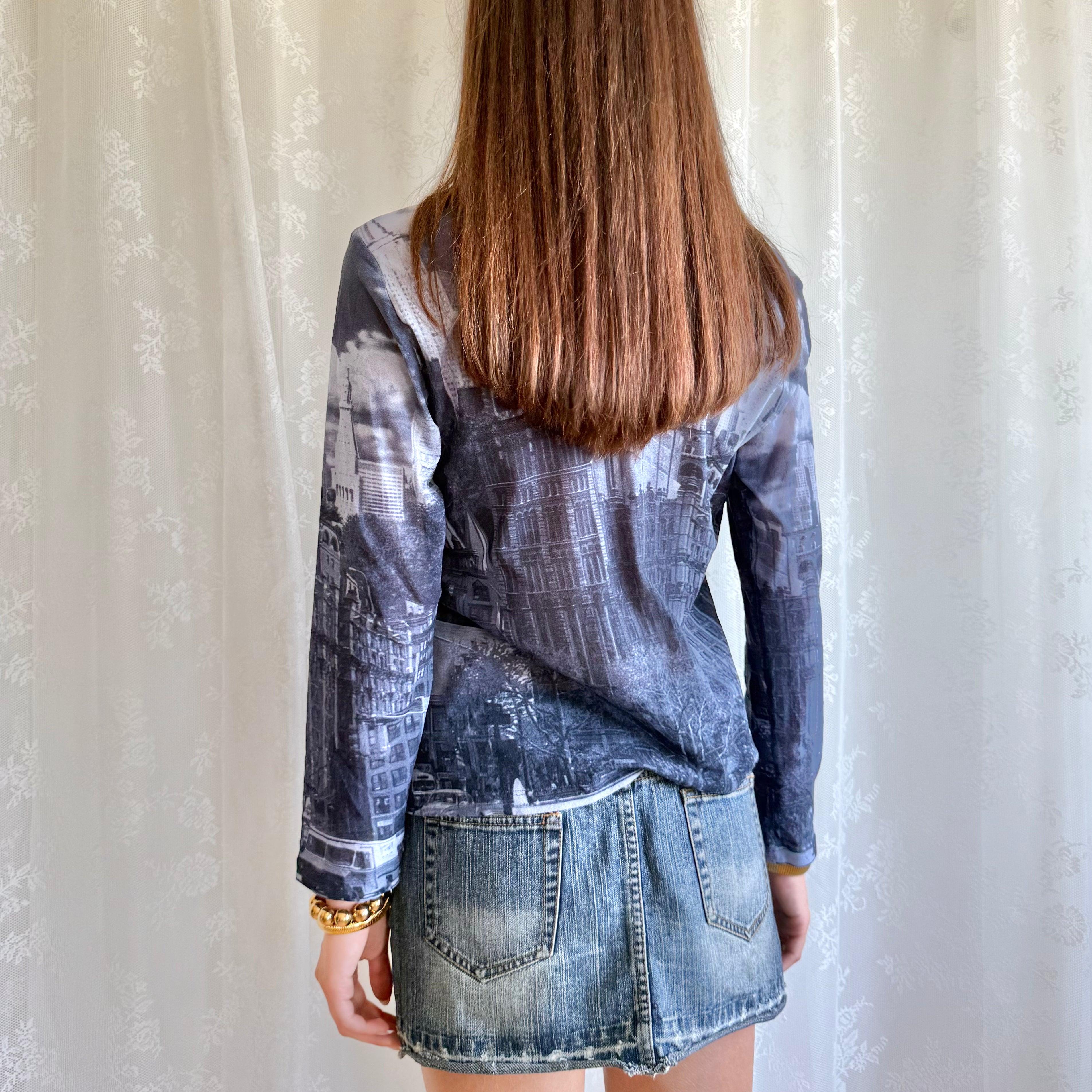 Mesh Long Sleeve Top - Size M