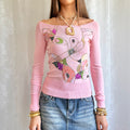 Sequin Long Sleeve Top - Size M