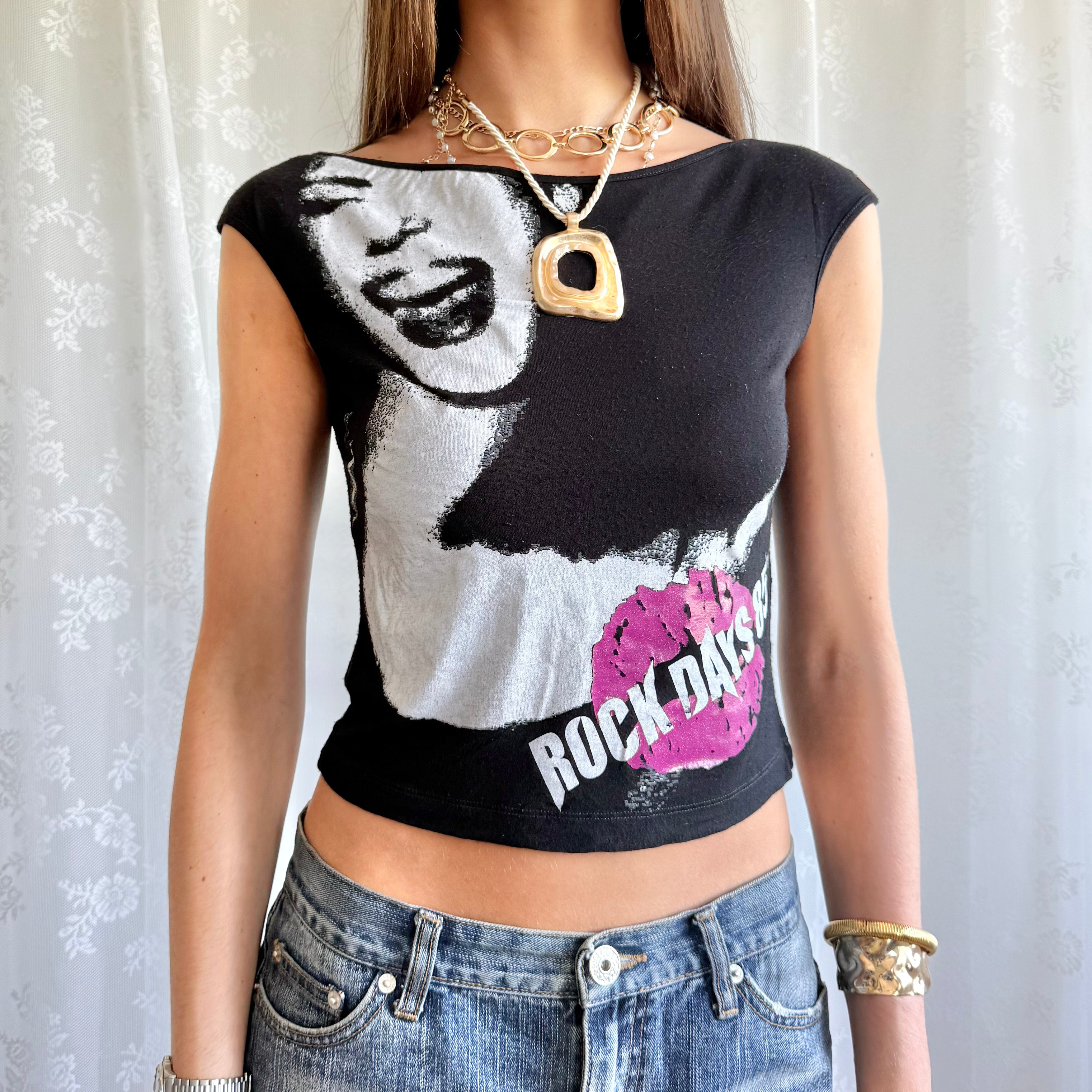 Miss Sixty Graphic Crop Top - Size S