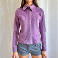 Genuine Suede Double Zip Jacket - Size S