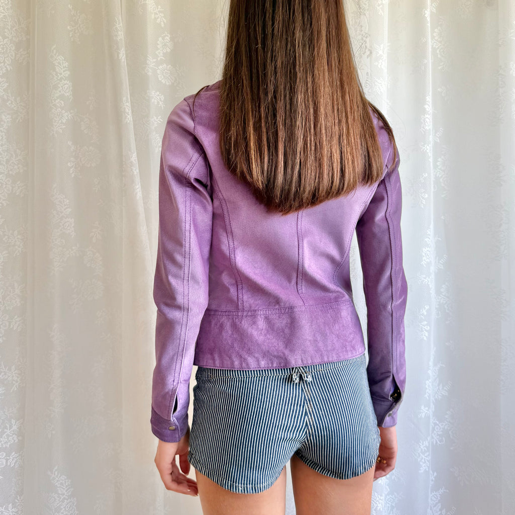 Genuine Suede Double Zip Jacket - Size S