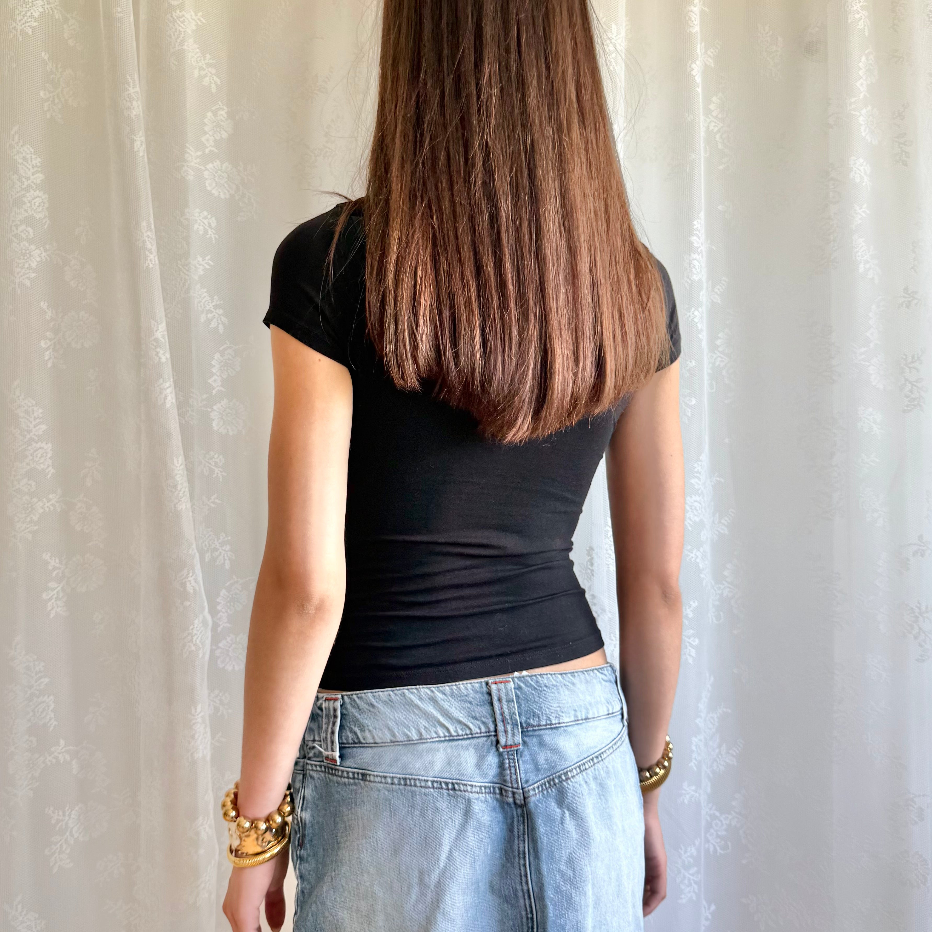 Rhinestone Crop Top - Size S