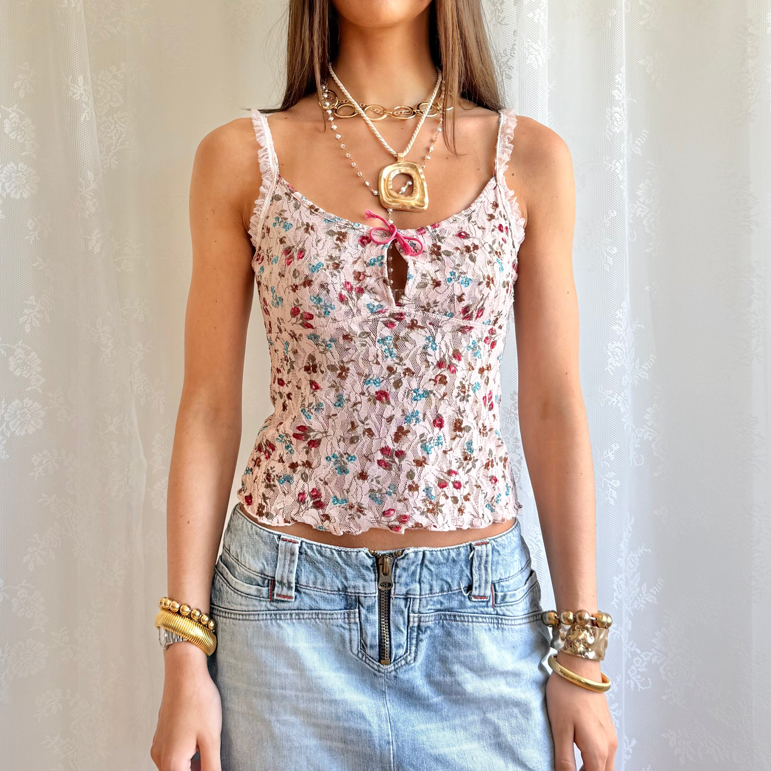 Lace Floral Cami - Size S