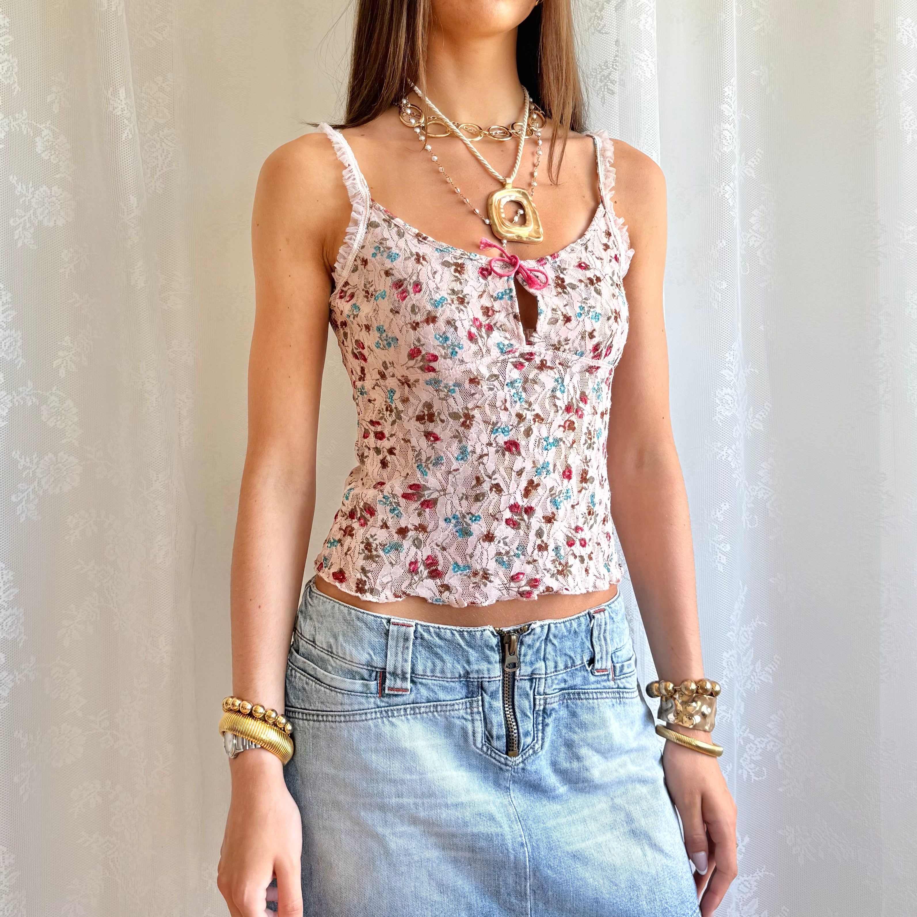 Lace Floral Cami - Size S