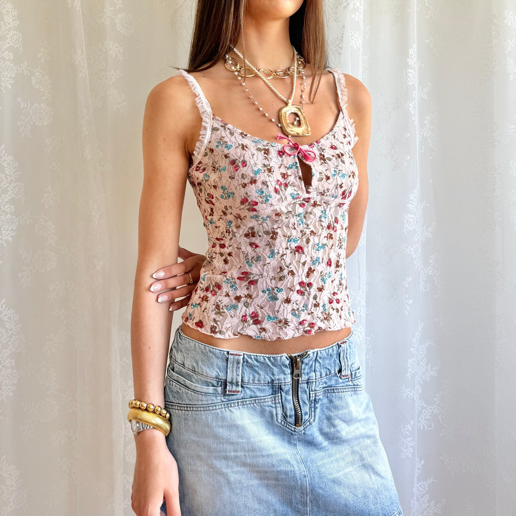 Lace Floral Cami - Size S